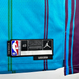 23-24 HORNETS BALL #1 Blue Top Quality Hot Pressing NBA Jersey (Retro Logo)