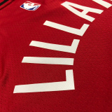 Trail Blazers LILLARD #0 Jordan Red Top Quality Hot Pressing NBA Jersey