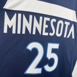 22-23 Timberwolves ROSE #25 Blue Top Quality Hot Pressing NBA Jersey