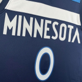 22-23 Timberwolves RUSSELL #0 Blue Top Quality Hot Pressing NBA Jersey