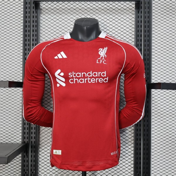 25-26 long-sleeved player edition jersey for Liverpool's home games