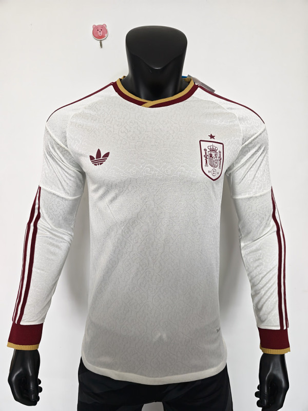2026 World Cup Spain Away Long Sleeve Player Version Soccer Jersey*长袖球员