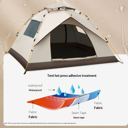 Fully automatic tent, outdoor camping, overnight stay for 3-4 people, family thick rainproof, single-layer and double-layer outdoor camping