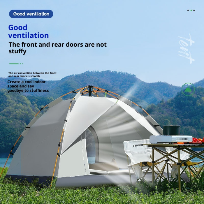 New fake double-layer automatic multi person tent, outdoor quick opening camping, outdoor beach camping tent