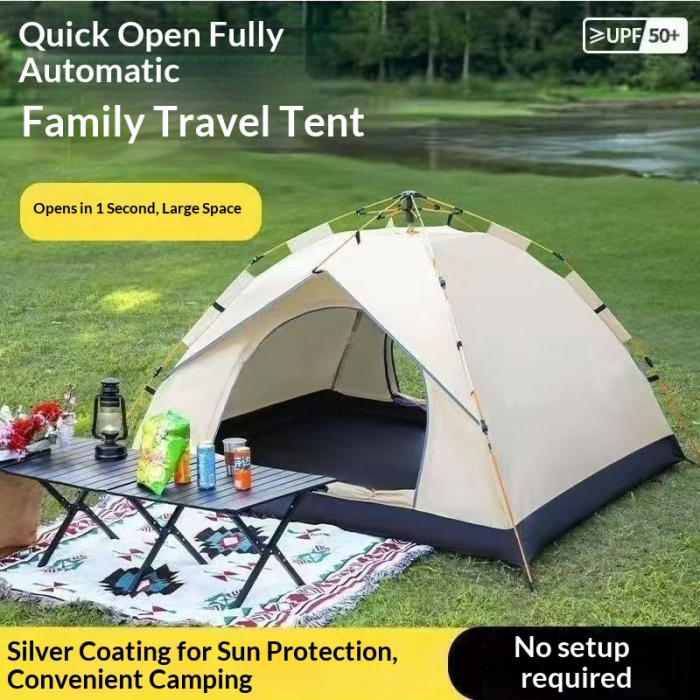 New fake double-layer automatic multi person tent, outdoor quick opening camping, outdoor beach camping tent