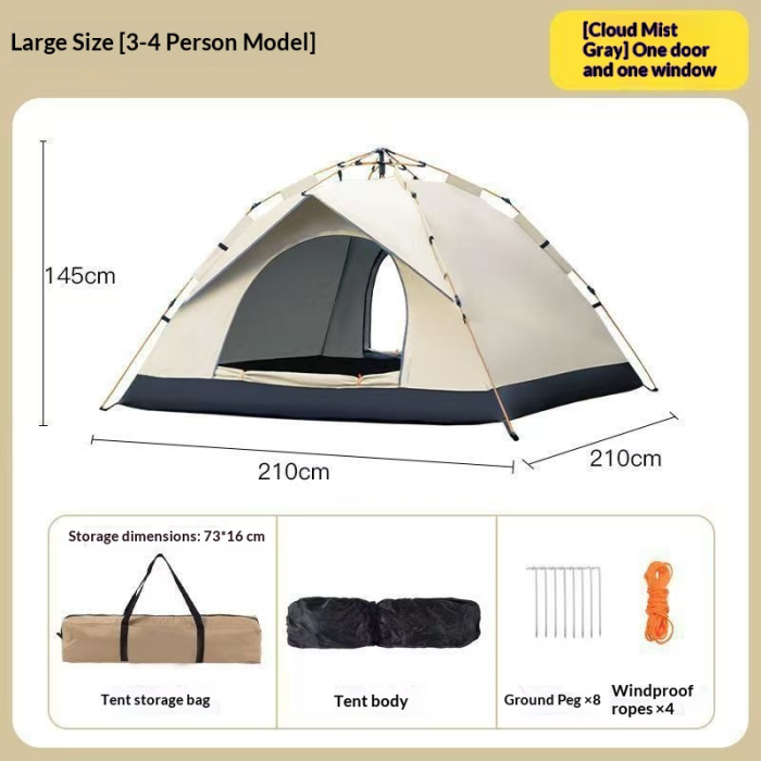 New fake double-layer automatic multi person tent, outdoor quick opening camping, outdoor beach camping tent