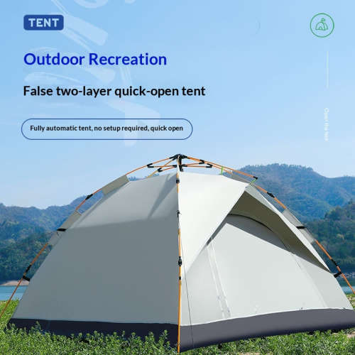 New fake double-layer automatic multi person tent, outdoor quick opening camping, outdoor beach camping tent