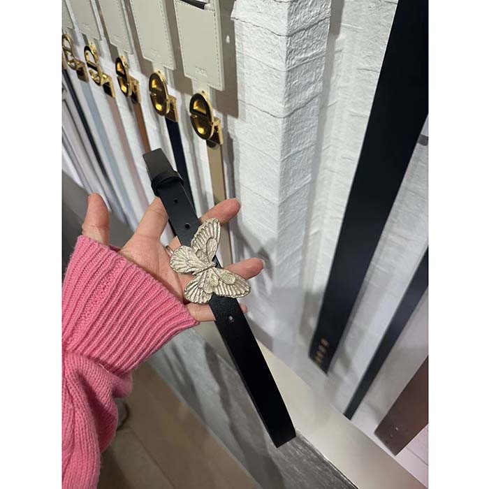 Dior Unisex CD Dior Métamorphose Belt Black Ultrasmooth Calfskin Leather 20 MM Width