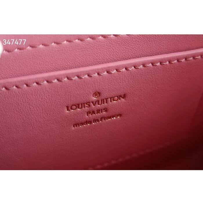 Louis Vuitton LV Women Twist MM Handbag Pink Shearling Smooth Calfskin Leather