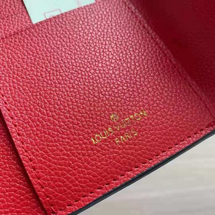 Louis Vuitton LV Women Pallas Compact Wallet in Monogram Canvas with Colored Calf Leather