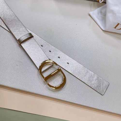 Dior CD Women 30 Montaigne Reversible Belt Gold-Tone Latte Smooth Calfskin 20 MM