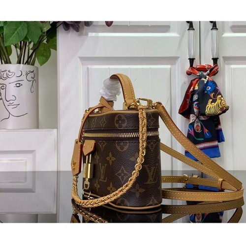 Louis Vuitton Women LV Vanity Chain Pouch Brown Monogram Coated Canvas M47125