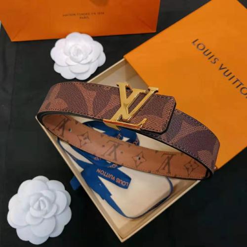 Louis Vuitton LV Unisex LV Iconic 30mm Reversible Belt in Oversized Monogram Reverse Canvas