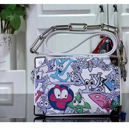 Louis Vuitton Unisex Mini Soft Trunk Black Silver Monogram Eclipse Coated Canvas