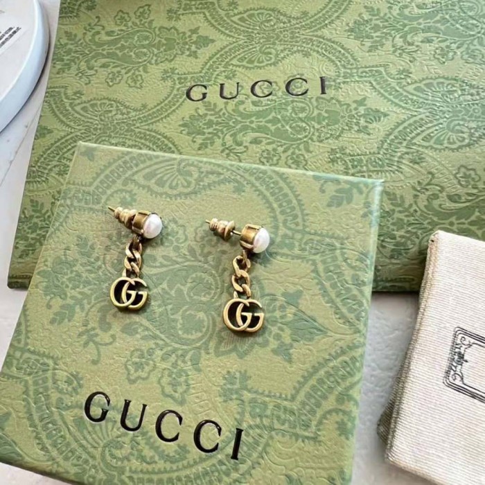 Gucci Women Pearl Double G Earrings