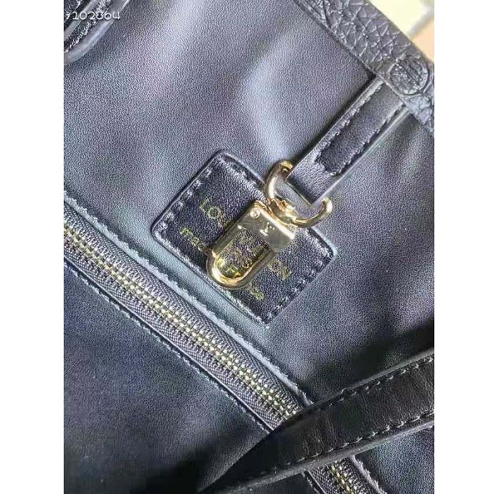 Louis Vuitton Women Onthego MM Tote Bag Black Embossed Grained Cowhide