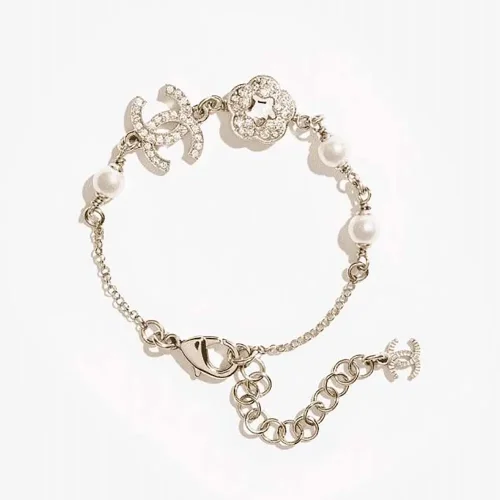 Chanel Women Bracelet Metal Glass Pearls Strass ABF382