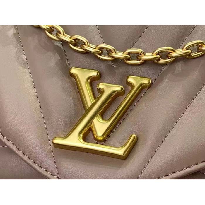 Louis Vuitton LV Women New Wave Chain Bag GM Dark Taupe Quilted Smooth Calf Leather