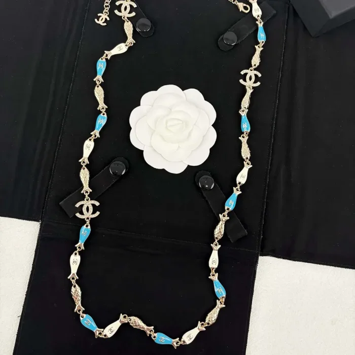 Chanel Women Long Necklace Metal Resin Strass ABF042