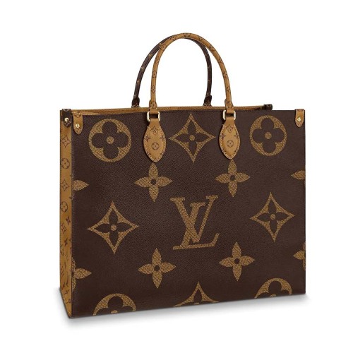 Louis Vuitton LV Women Onthego GM Tote Bag in Monogram Giant Canvas-Brown