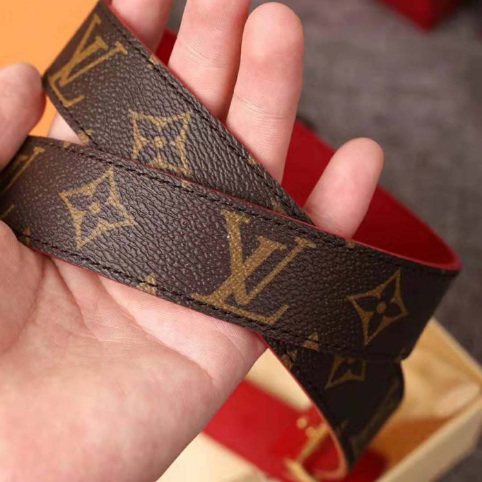 Louis Vuitton LV Unisex LV Initials Buckle 30mm Reversible Belt in Monogram Canvas Leather