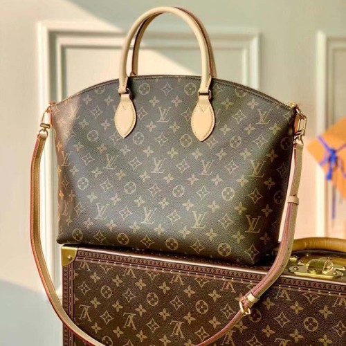 Louis Vuitton LV Women Boétie MM Monogram Coated Canvas Cowhide Leather
