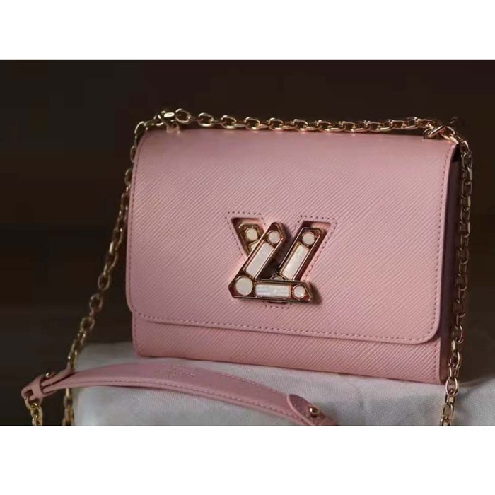 Louis Vuitton LV Women Twist PM Handback Rose Jasmin Epi Cowhide Leather