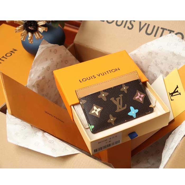 Louis Vuitton Unisex LV Card Holder Chocolate Monogram Craggy Coated Canvas M83348