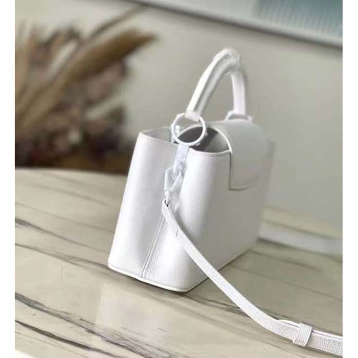 Louis Vuitton Women LV Capucines East-West Mini Optic White Calfskin M23956