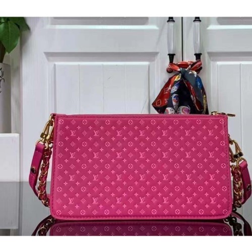 Louis Vuitton LV Women Lexington Pouch Rose Pink Monogram-Embossed Calf Leather