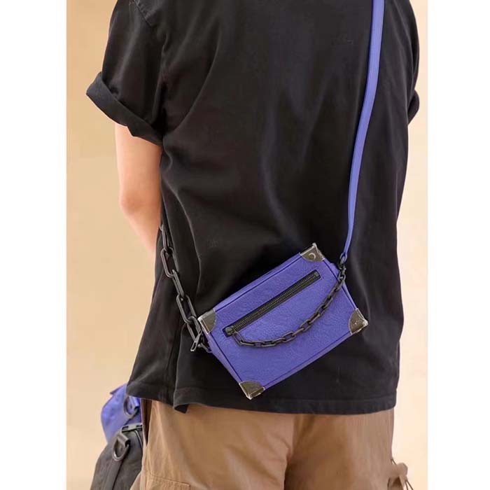 Louis Vuitton Unisex Mini Soft Trunk Racing Blue Embossed Taurillon Monogram Cowhide Leather