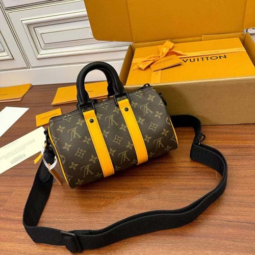 Louis Vuitton Unisex Keepall Bandoulière 25 Radiant Sun Monogram Coated Canvas M46687