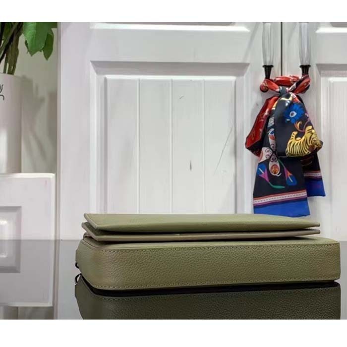 Louis Vuitton LV Women Félicie Pochette Light Khaki Cream Monogram Empreinte Embossed Grained Cowhide Leather