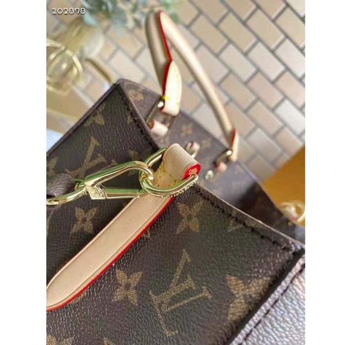 Louis Vuitton Women Montaigne MM Bag Monogram Coated Canvas Natural Cowhide Leather