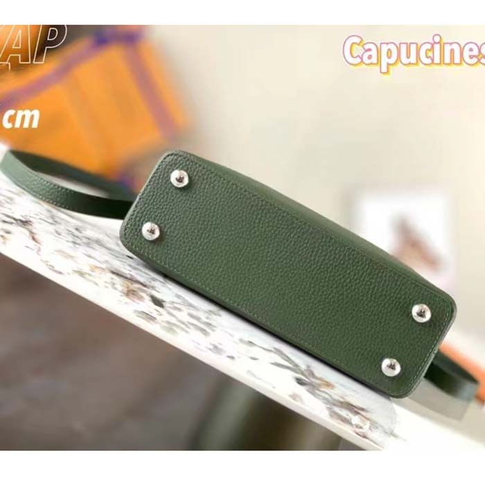 Louis Vuitton LV Women Capucines MM Handbag Taurillon Cowhide Leather Python Trim