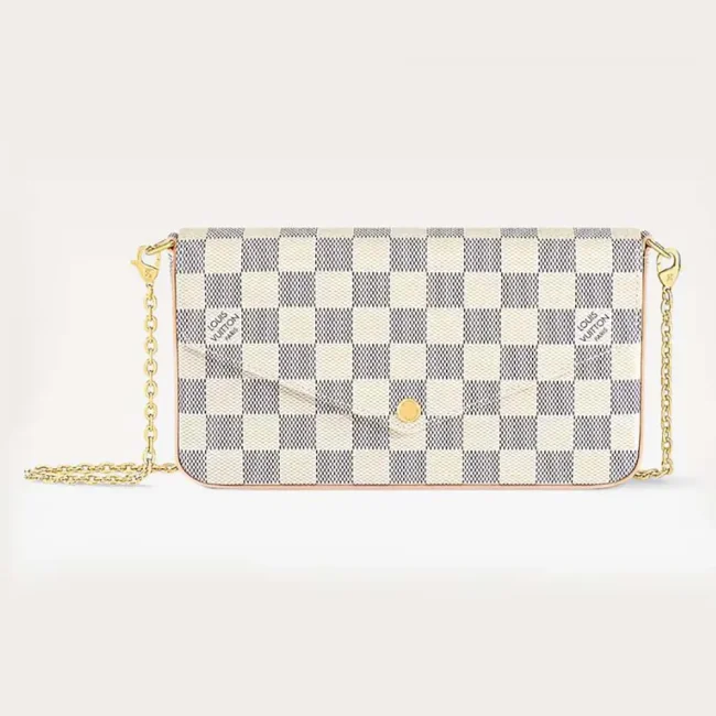 Louis Vuitton LV Women Felicie Pochette Damier Azur Canvas N40491