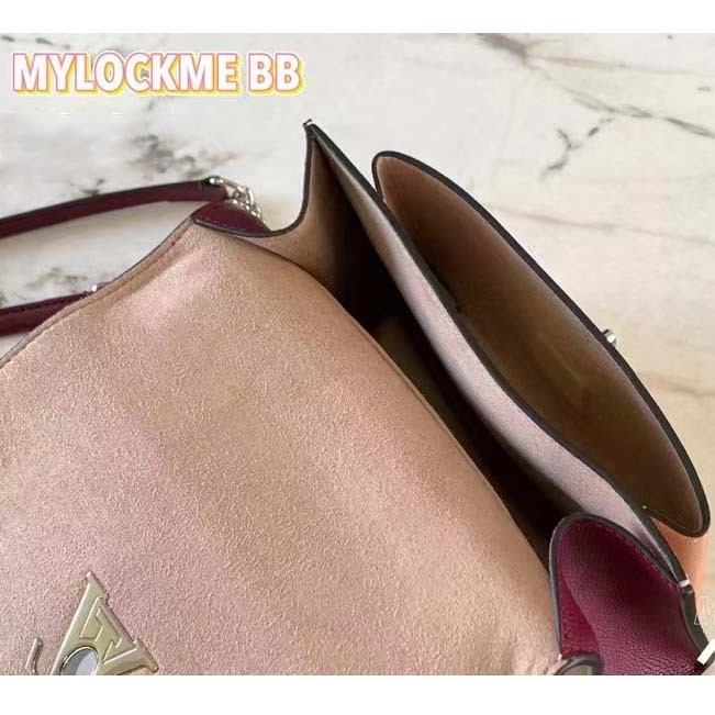 Louis Vuitton LV Women Mylockme Chain Bag Rose Quartz Trianon Soft Grained Calfskin