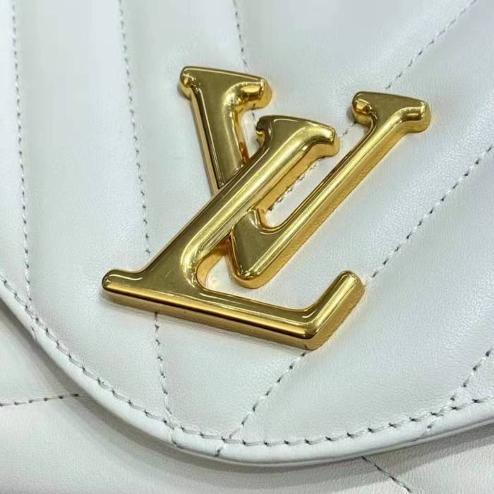 Louis Vuitton LV Women New Wave Chain Bag Handbag White Smooth Cowhide Leather