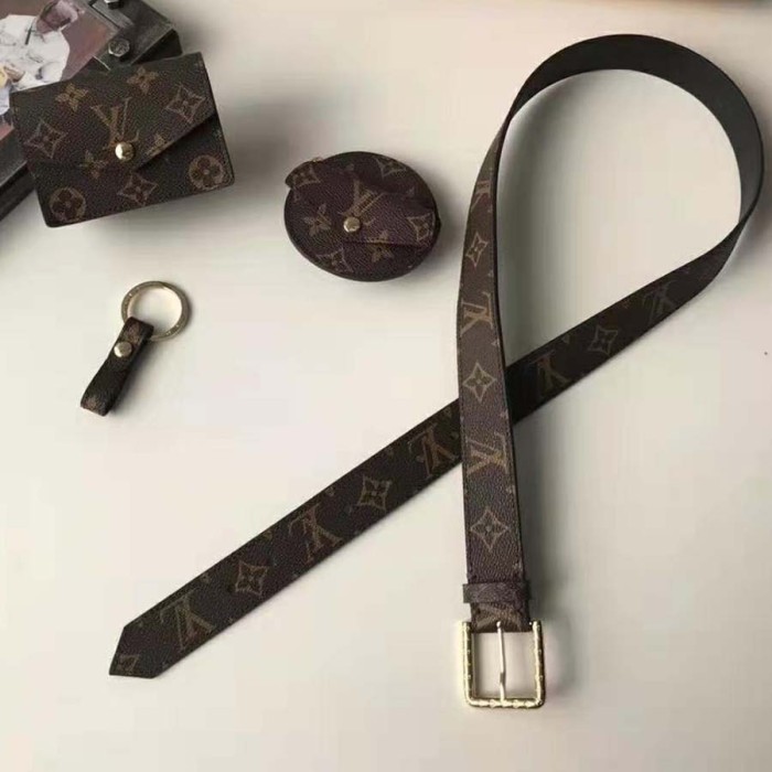 Louis Vuitton LV Unisex Daily Multi Pocket 30mm Belt-Brown