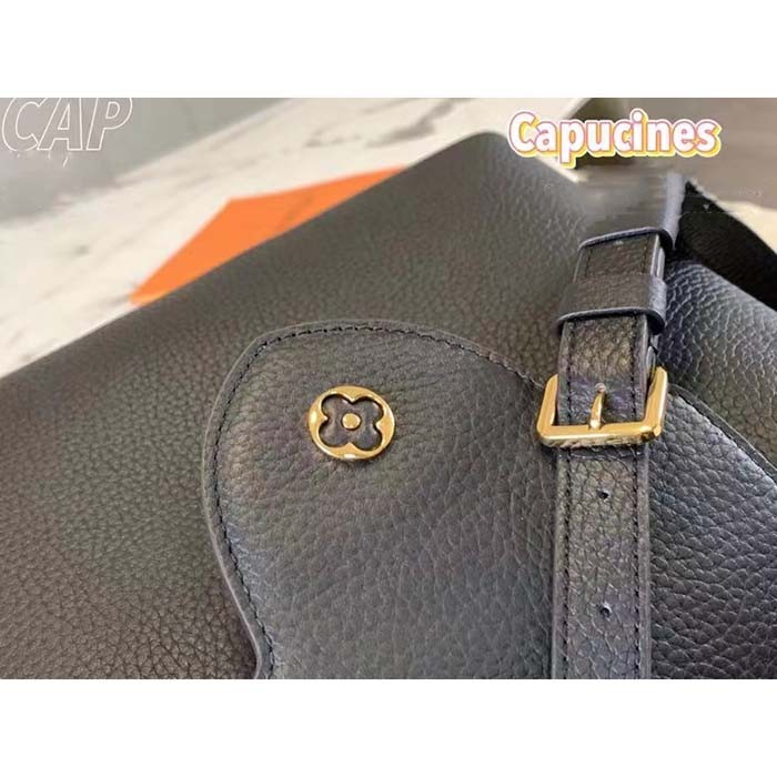 Louis Vuitton LV Women Capucines BB Handbag Black Taurillon Cowhide Leather Gold-Color Hardware