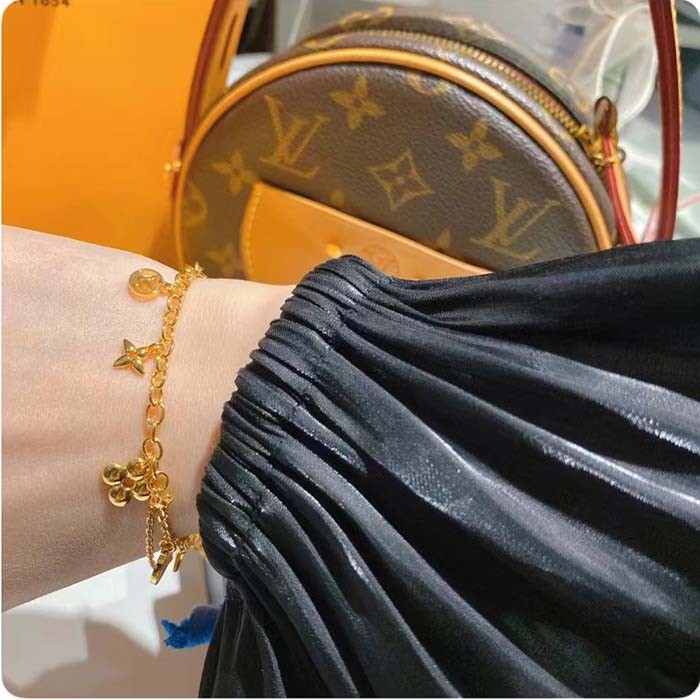 Louis Vuitton Women LV Blooming Supple Bracelet Brass Monogram Flowers LV Circle