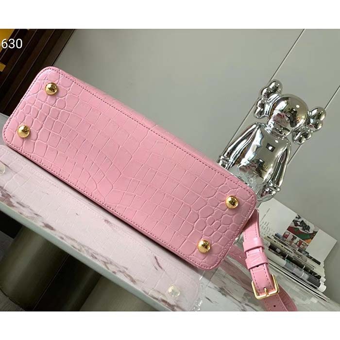 Louis Vuitton LV Women Capucines MM Pink Brilliant Alligator Leather N94260