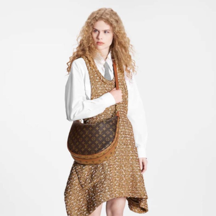 Louis Vuitton LV Women Loop Hobo Brown Monogram Monogram Reverse Coated Canvas