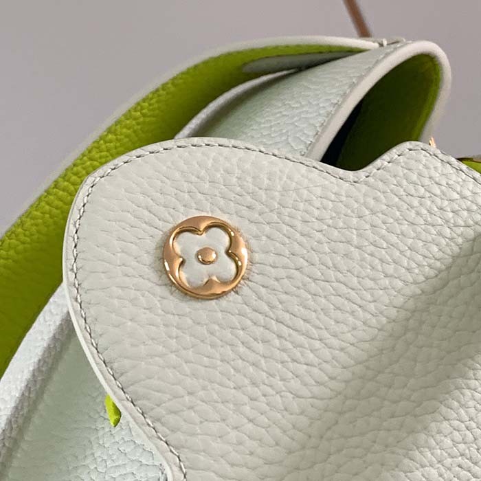 Louis Vuitton LV Women Capucines BB Handbag Snow White Cedrat Santorin Taurillon Leather