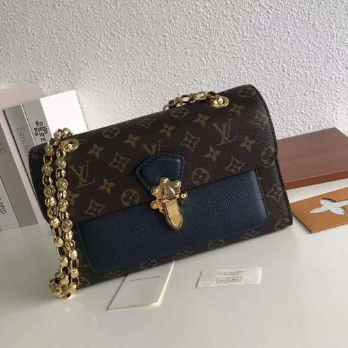 Louis Vuitton LV Women Victoire Chain Bag in Monogram Coated Canvas-Navy