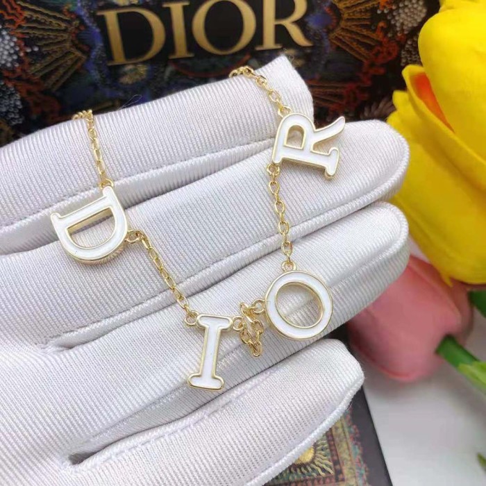 Dior Women Dio(r)evolution Necklace Gold-Finish Metal and White Lacquer