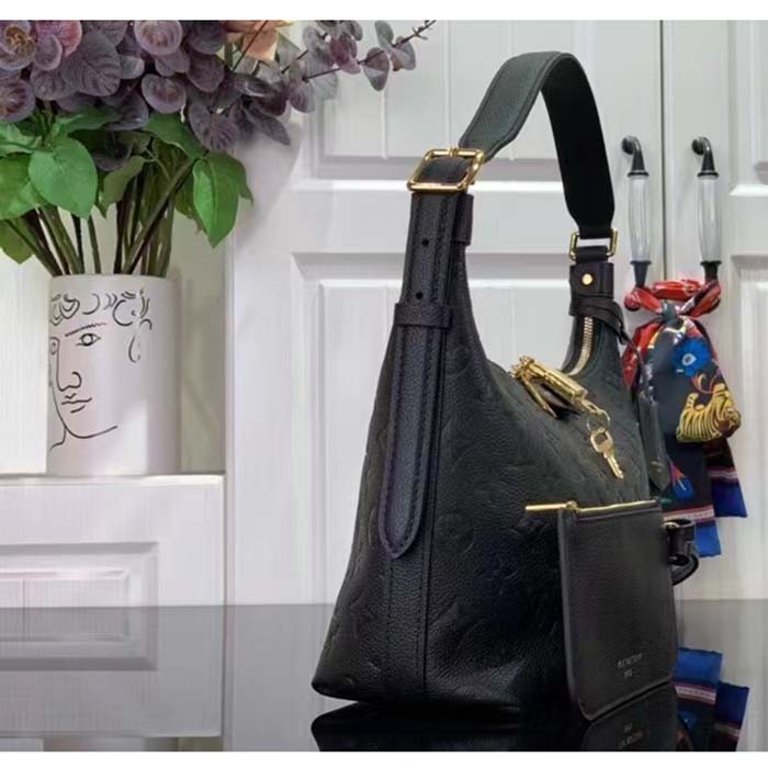 Louis Vuitton LV Women Sac Sport Crème Black Embossed Supple Grained Cowhide Leather