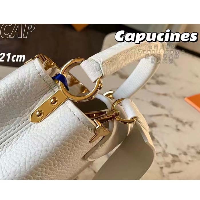 Louis Vuitton LV Women Capucines Mini Handbag Galet Taurillon Leather