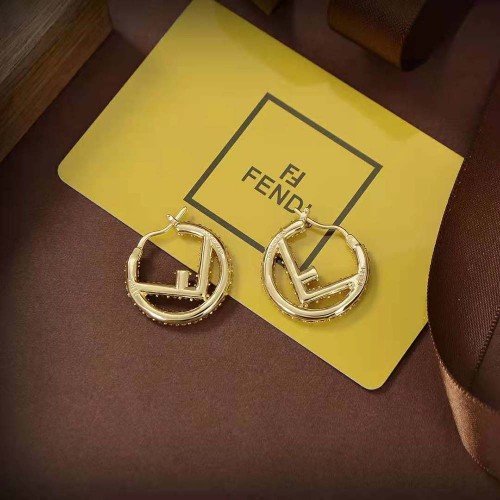 Fendi Women Hoop Earrings with F is Fendi Motif