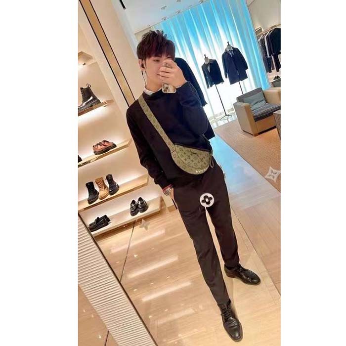 Louis Vuitton Unisex LV Moon Crossbody Khaki Green Vermillion Red Monogram Canvas M23838